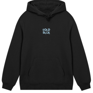 Een simplistische hoodie met ons logo Fold Blue