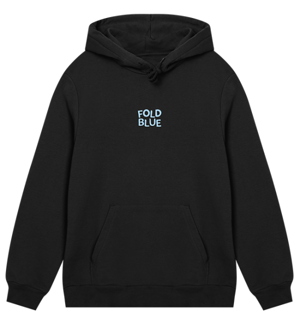 Een simplistische hoodie met ons logo Fold Blue